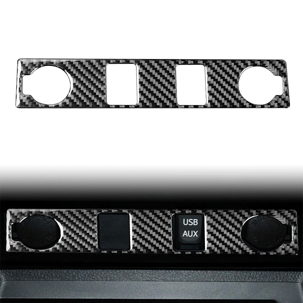 Carbon Fiber Look Cigar Lighter Panel Cover Trim for Toyota Tundra 2014-2021