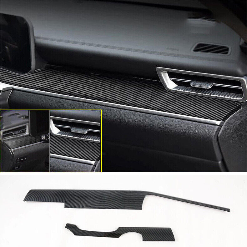 for Kia K5 2021-2023 Carbon Fiber Center Console Dashboard Stripe Cover Trim 2x