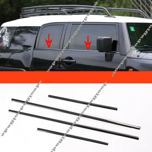 Glossy Black Bottom Window Frame Sill Strip Trim for Toyota FJ Cruiser 2007-2021