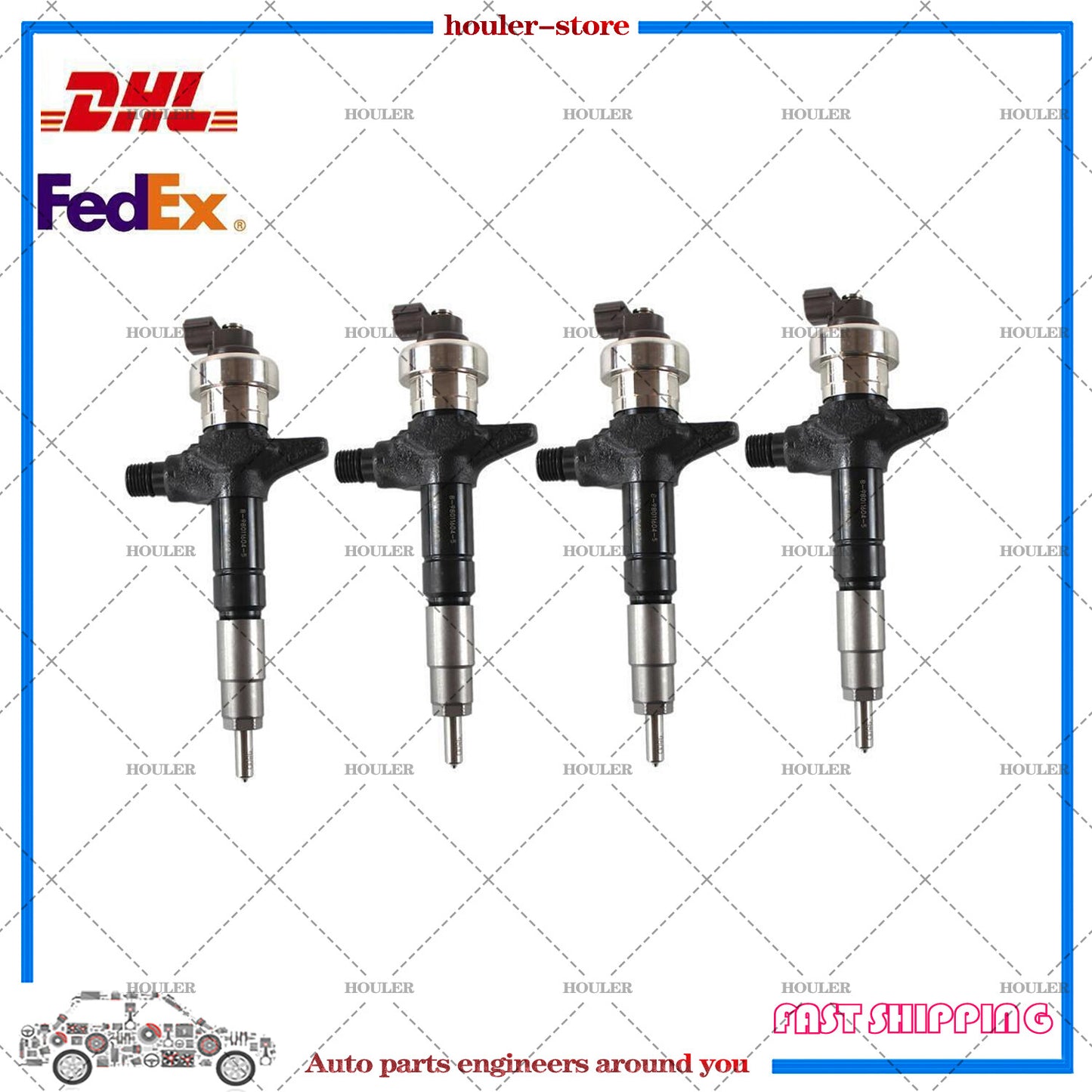4pcs 4JJ1 Fuel Injectors 095000-6980 8980116043 for Isuzu for Holden DMAX 3.0L