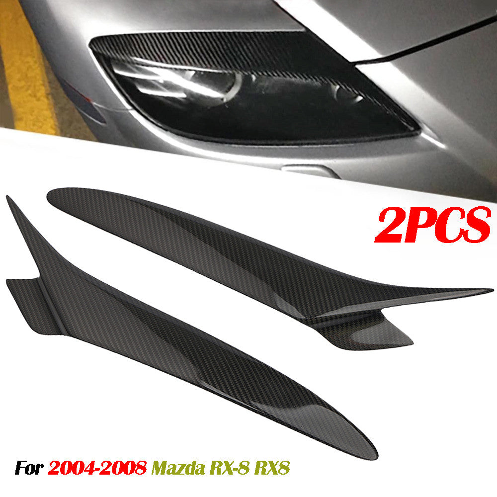 Carbon fiber for car eyebrows, eyelids, and headlight covers, suitable for Mazda RX-8 Coupe 2004-2008.