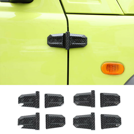 8¡ÁCarbon Fiber ABS Side Door Hinge Protective Cover Fit for Suzuki for Jimny 2019-22
