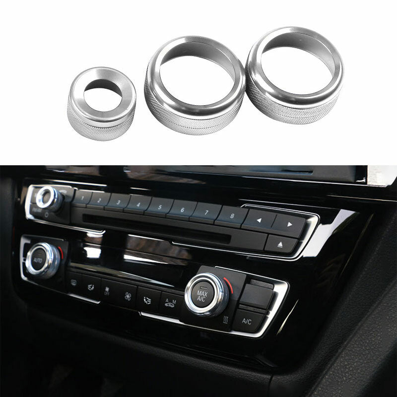 Silver Aluminum Alloy Console Volume Switch Ring for BMW 3 4 Series GT 2013-2019