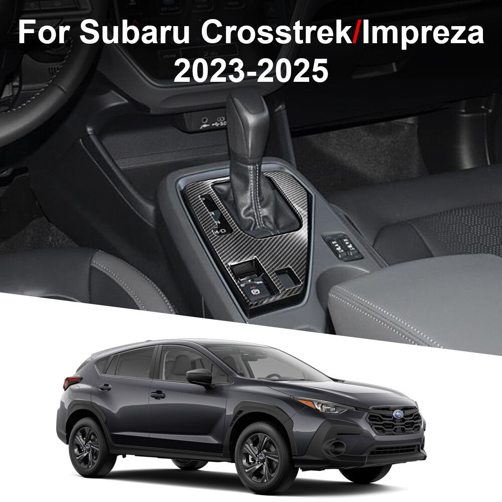 Carbon Fiber Style For 2023-2025 for Subaru Crosstrek Gear Shift Panel Cover Trim