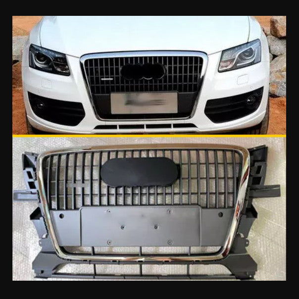 for Audi Q5 2009-2012 Bumper Grill Grille Front Mesh Chrome Frame Replacement 1P