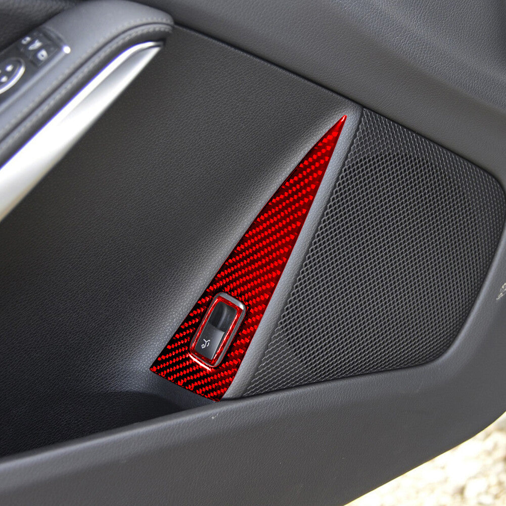 3X Red Carbon Fiber Door Storage Trim Panel for Mercedes-Benz CLA GLA 2014-18