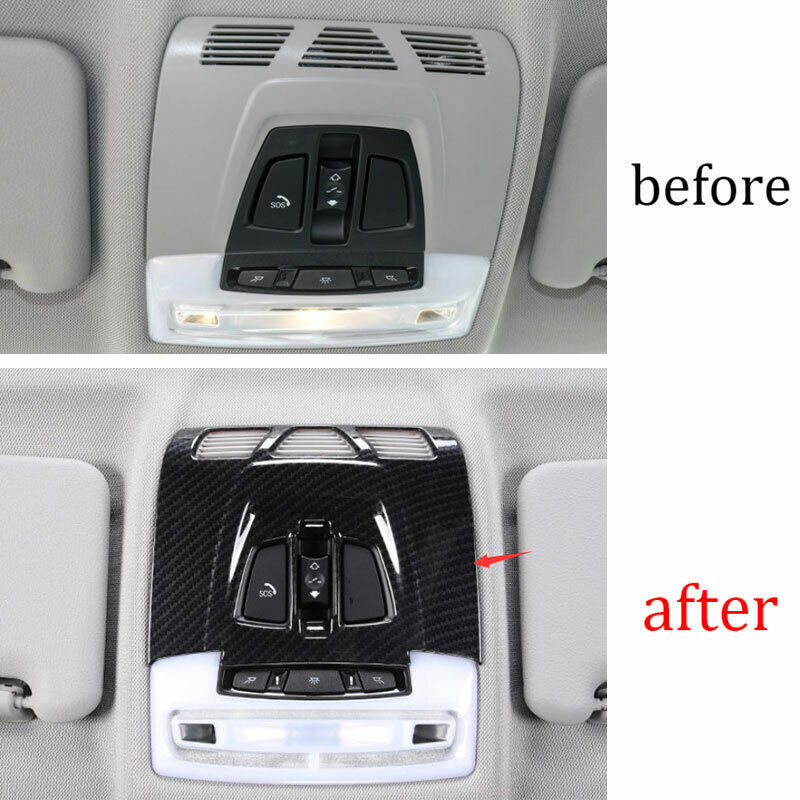 ABS Carbon Fiber Inner Front Reading Light Frame Cover Trim for BMW X1 F48 16-22