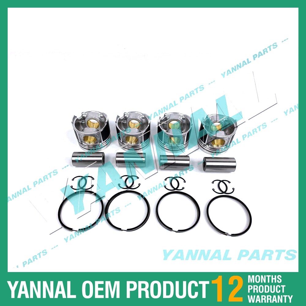 4-piece piston with piston rings + 0.5 mm for Yanmar 4D84-3 engine (oversized)