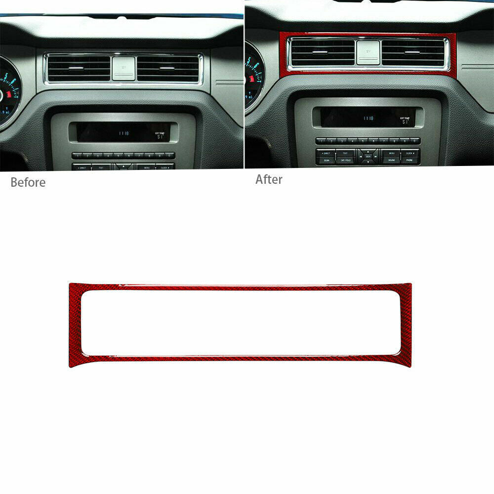 Red carbon fiber interior air vent socket trim suits the 2009 for Ford for Mustang - 13