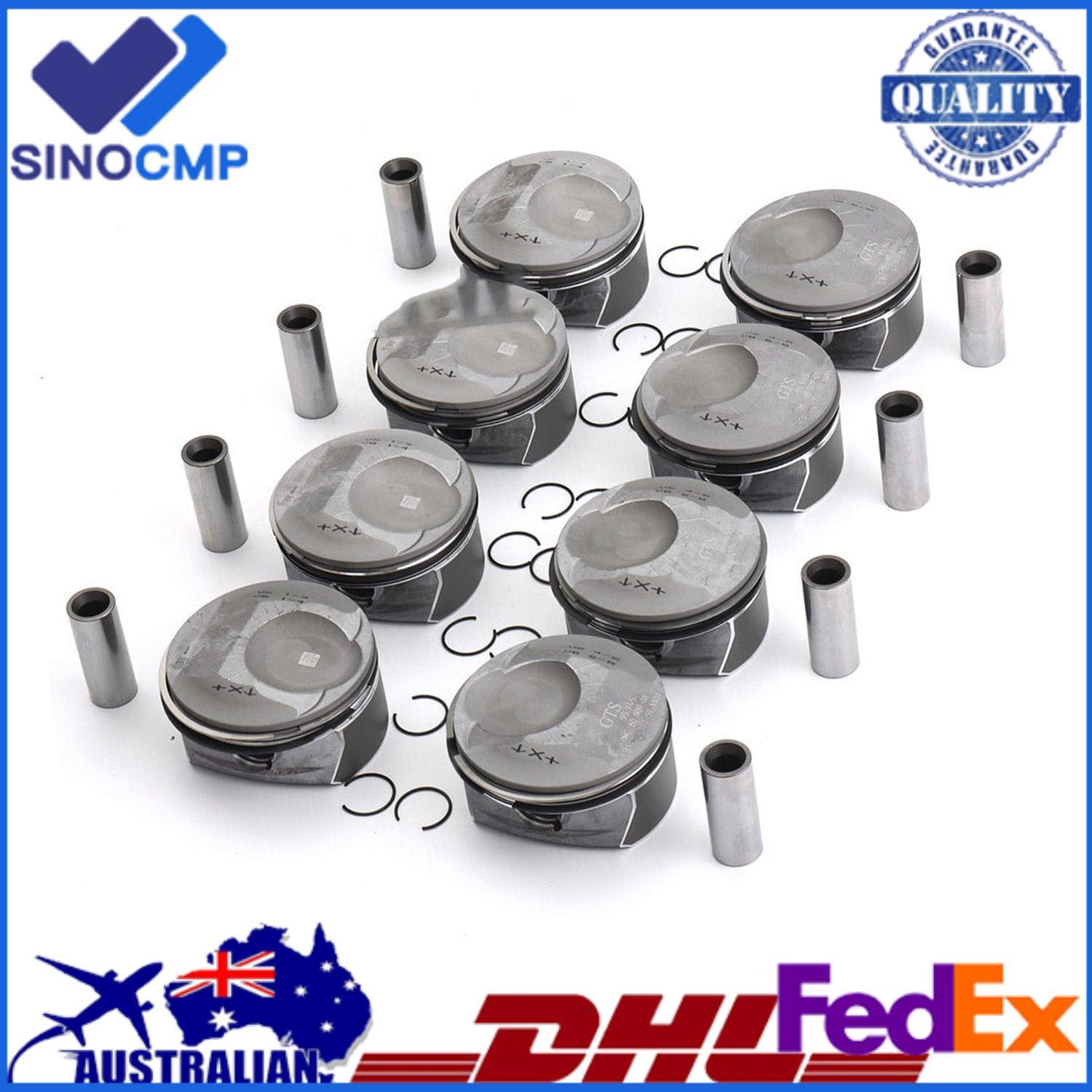 8x Pistons  Rings Kit for Porsche for Cayenne for Panamera S GTS 957 970 4.8L V8