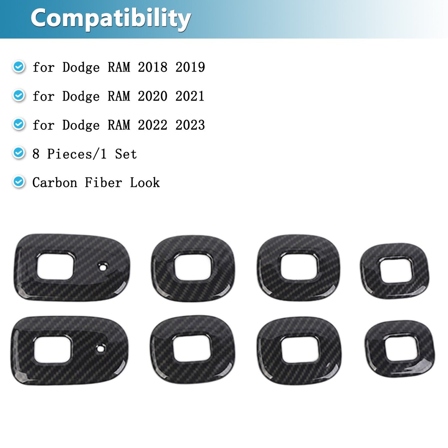 Roof Horn Speaker Reading Light Lamp Cover Trim Stickers for Dodge for RAM 2018-2024