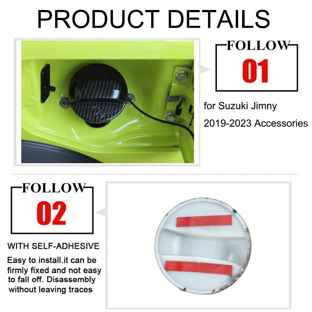 Carbon Inner Fuel Filler Cover Door Gas Tank Cap Trim for Suzuki for Jimny 2019-2023