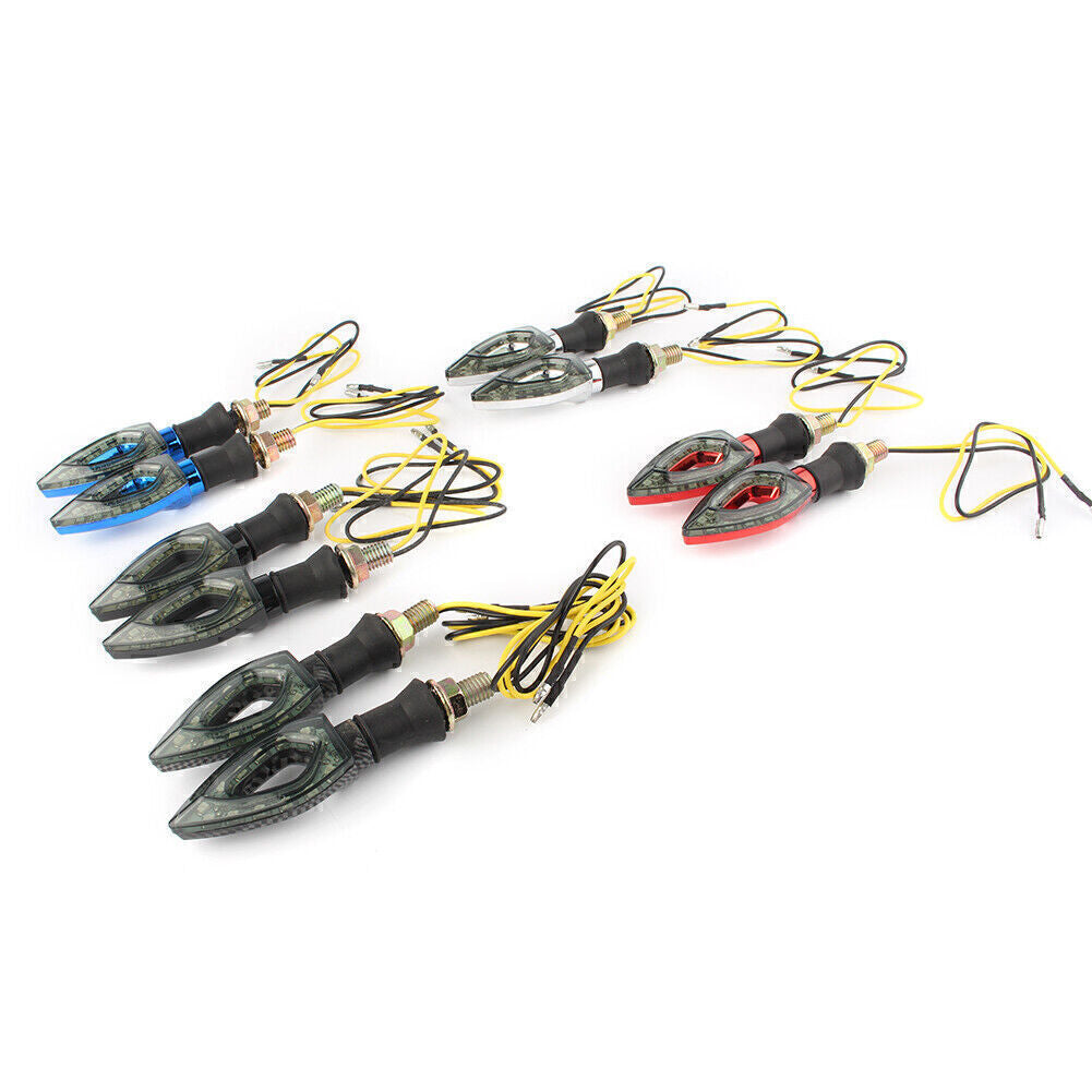 Motorcycle LED Turn Signal Lights Indicator Blinker Bolt-on Amber Light Black