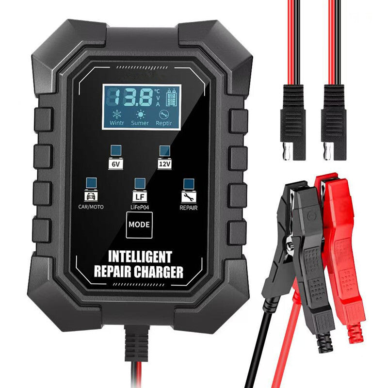 Motorcycle Battery Charger LCD Digital Display Screen for Smart Pulse Repair Chargin