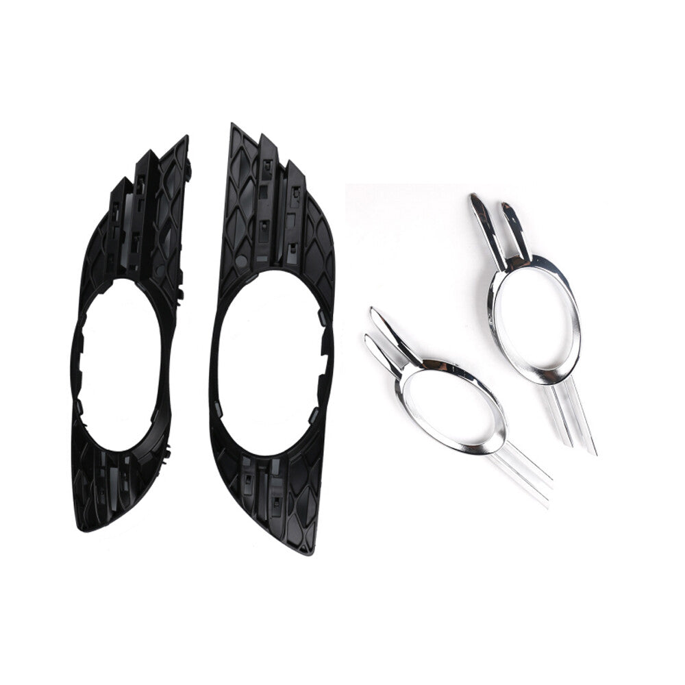 Front Fog Light Grill + Chrome Trim Cover Set Fits for Mercedes E-Class W211 2007-09