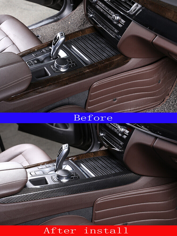Fit for BMW X5 2015-2019 Real Carbon Fiber Side Center Console Cover Strip Trim