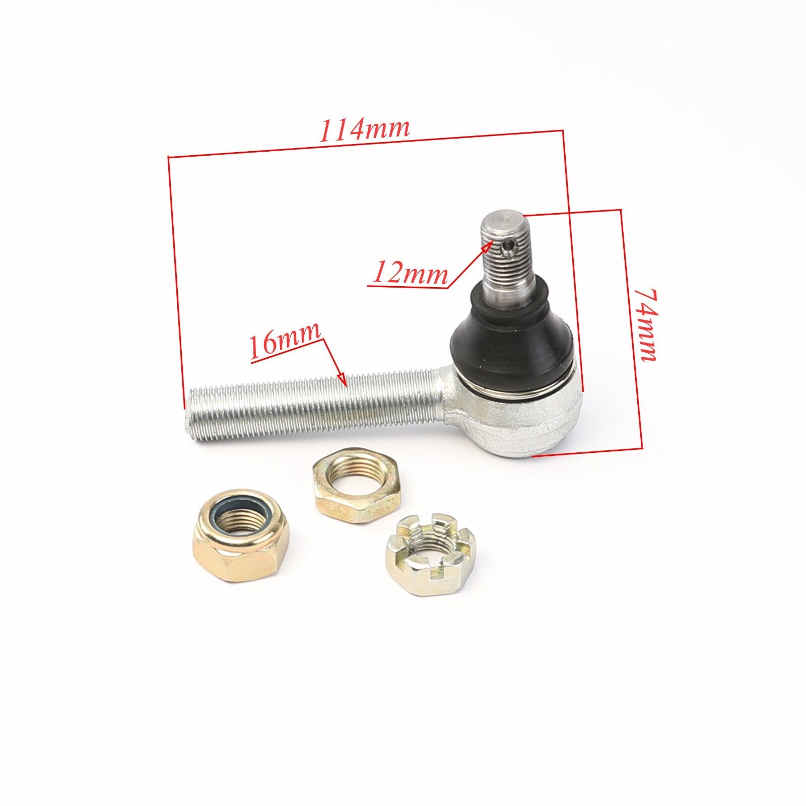12mm/16mm tie rod end ball connector for go-karts, four-wheel drive, for mini bikes