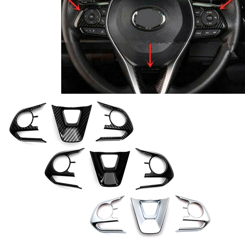 3pcs Steering Wheel Frame Cover Trim for Toyota for Corolla 2019-2024