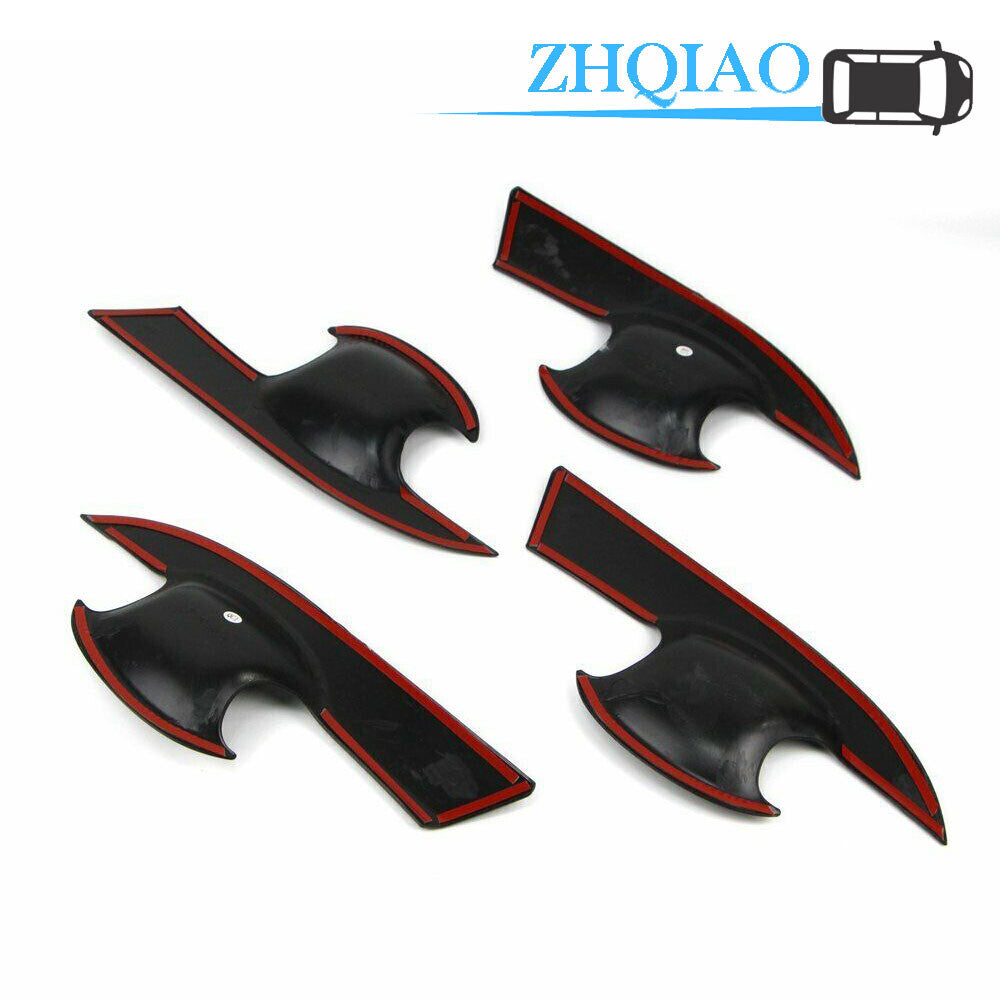 Black Carbon Fiber Style Door Handle Bowl Cover Trim Fits for Honda for Civic 2016-2018