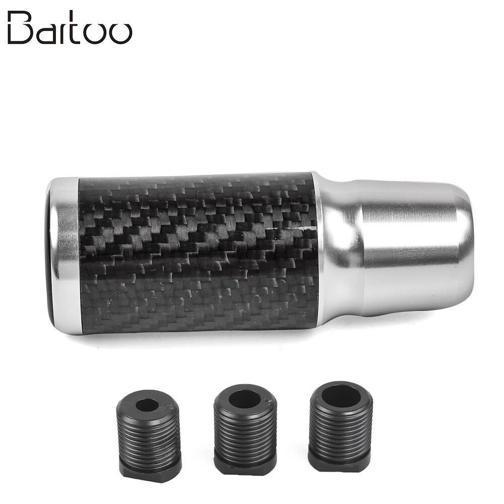 Universal Silve Carbon Fiber Auto Manual Gear Stick Lever Car Shift Knob 6 Speed