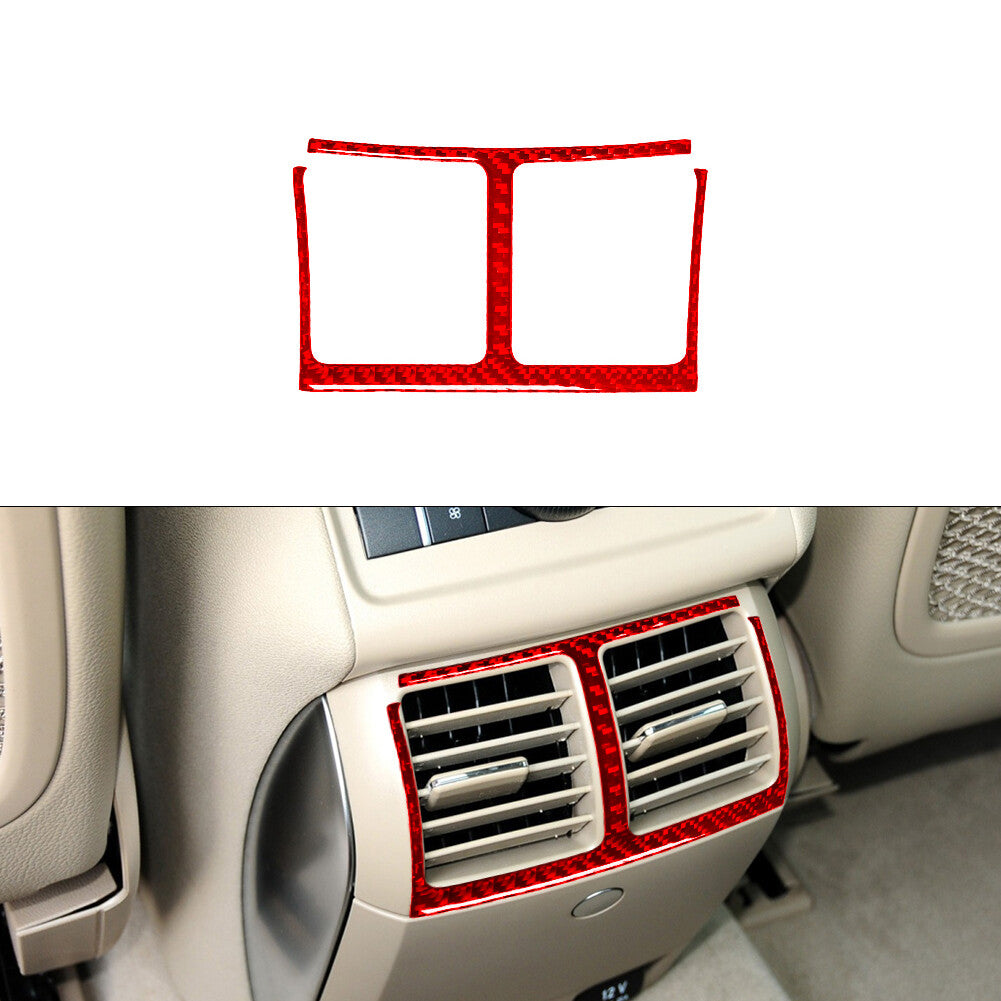 Red for Mercedes R-Class 2009-2012 Rear Central Air Vent Trim Cover Carbon Fiber