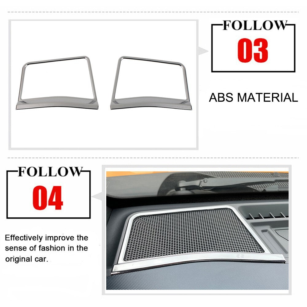 Chrome Front A-Pillar Speaker Audio Ring Cover Trim for Ford Bronco 2021-2024