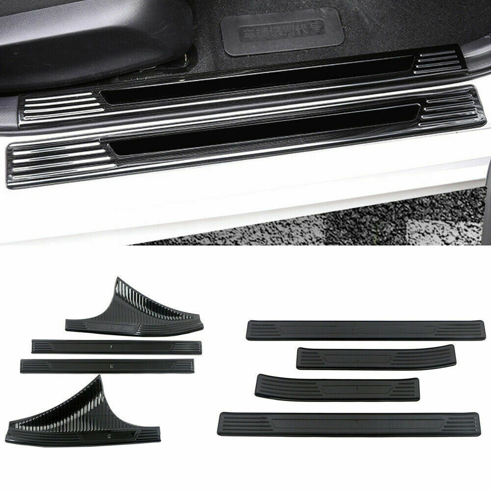 8P for Honda for Civic 2022-2023 Black Steel Door Sill Scuff Plate Guard Cover trims