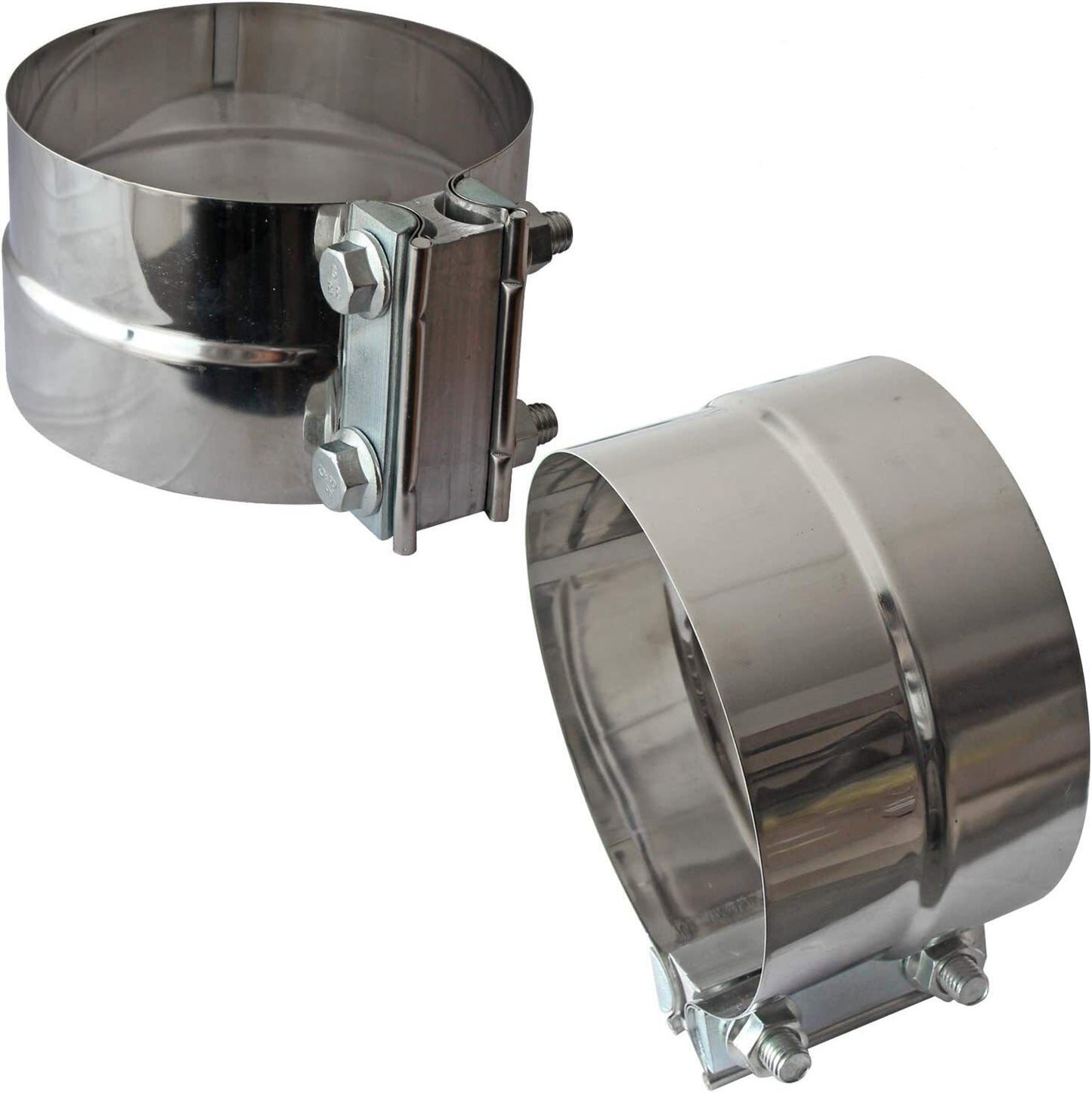 5-inch 2-pack Stainless Steel 304 Coil Connector Clamps for Heavy Duty Exhaust Belts