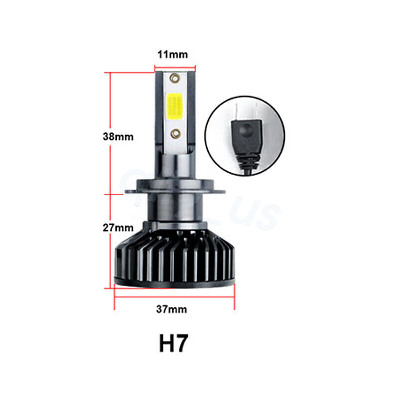 2-pack H7 LED 6000K White High/Low Beam Headlight Conversion Kit Bulbs