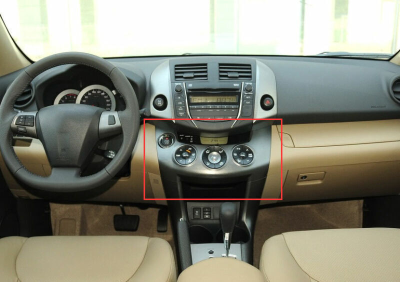 Console AC Button Control Cover Trim for Toyota RAV4 2009-2013 Carbon Fiber ABS