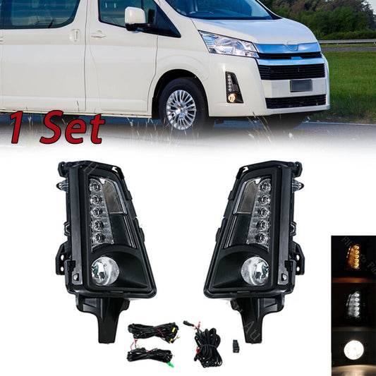 1 set of for Toyota Hiace Commuter 2019-2021 car front bumper fog lights (LED halogen).