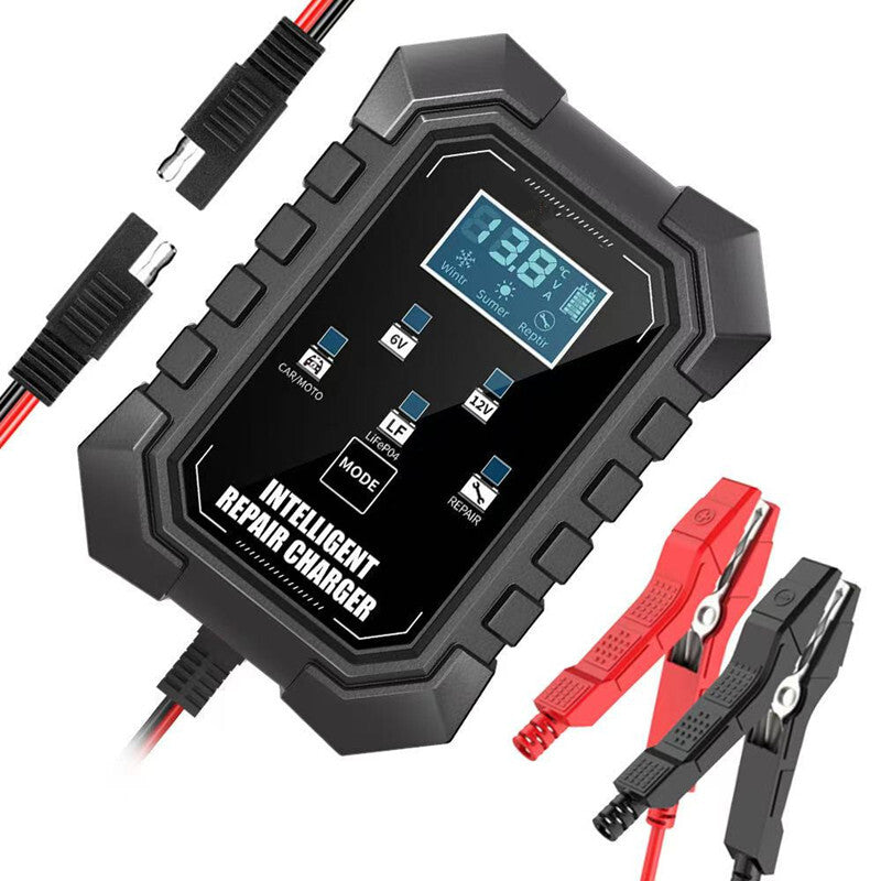 Car Battery Charger Automatic Pulse Repair Charge for Lead-Acid Lithium US Plug