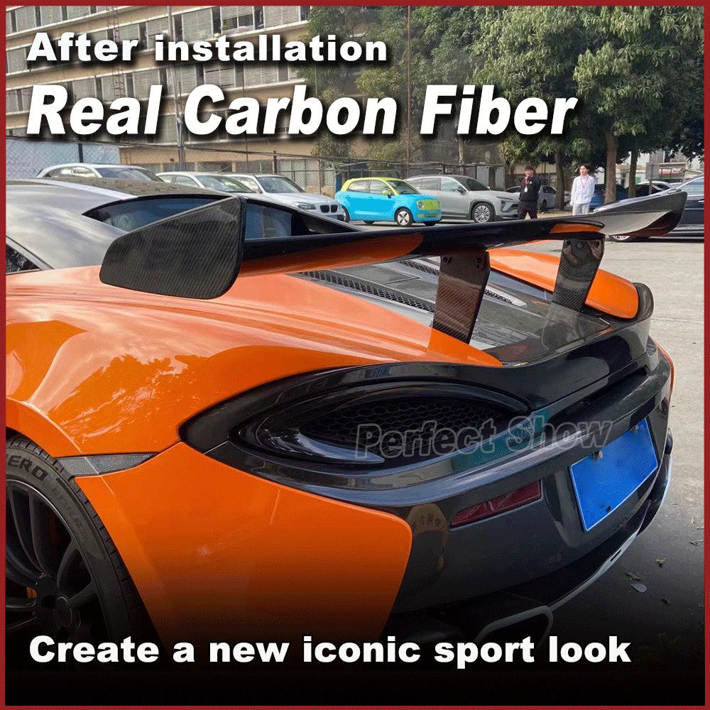 REAL CARBON Rear Trunk Spoiler Sport Wing Fit for McLaren 570S 2-Door 2015-2019