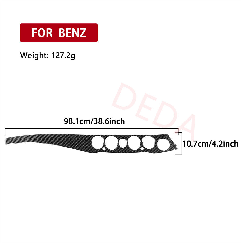 for Benz S Class W222 13-20RHD Central Control Dashboard Panel Trim Carbon Fiber