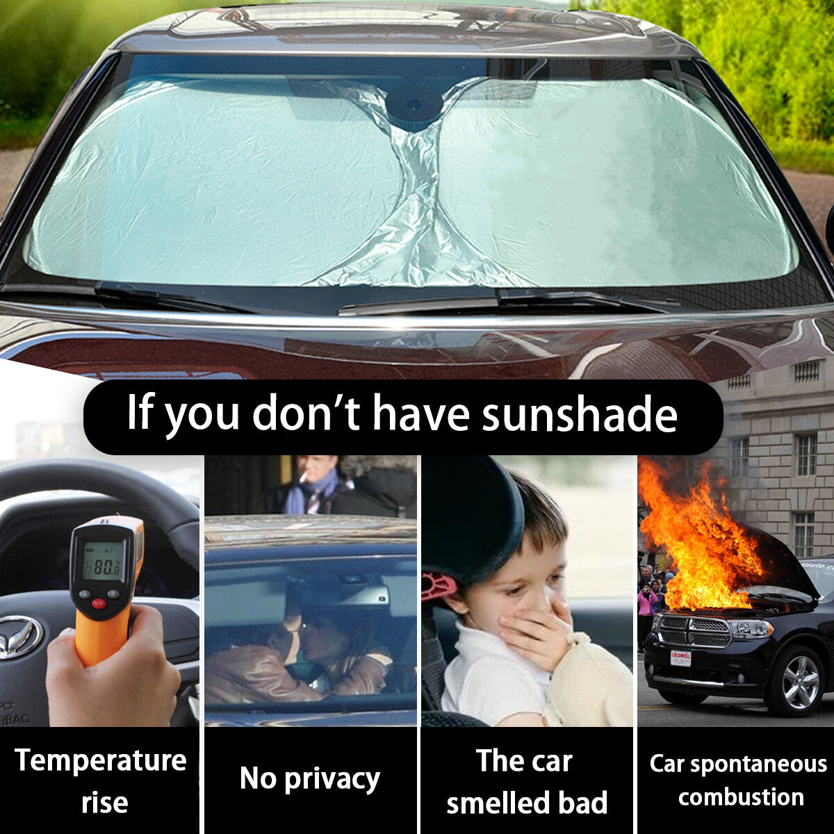 for Chevrolet Surburan Car Windshield Sun Shade Foldable Reflective Front Cover
