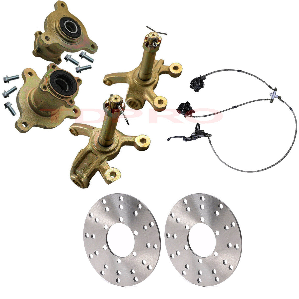 3-Screw Front Wheel Hub Steering Joint Brake Assembly for All-Terrain Vehicles and Go-Karts (4 Wheels)