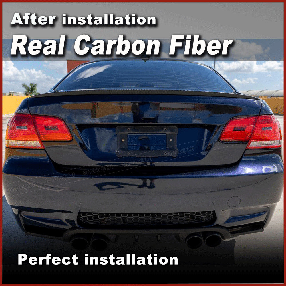 for BMW 3Series M3 E92 335i Coupe 07-13 REAL Carbon Rear Trunk Spoiler Wing Lip
