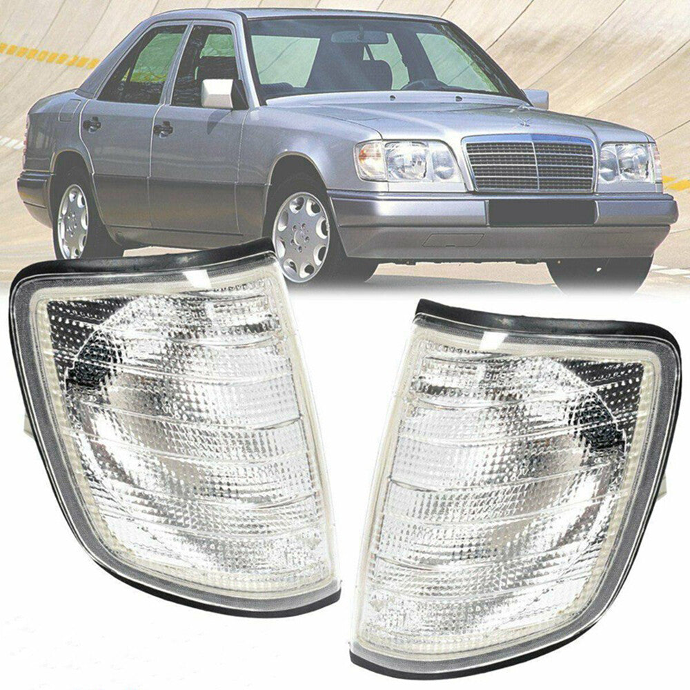 Transparent corner parking lights, a pair of turn signals, suitable for 1985-95 for Mercedes-Benz E-Class W124