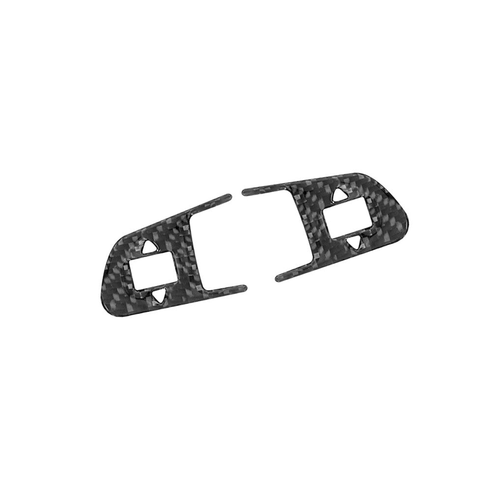 2Pcs Carbon Fiber Steering Wheel Buttons Cover Trim for Audi Q7 2007-2015