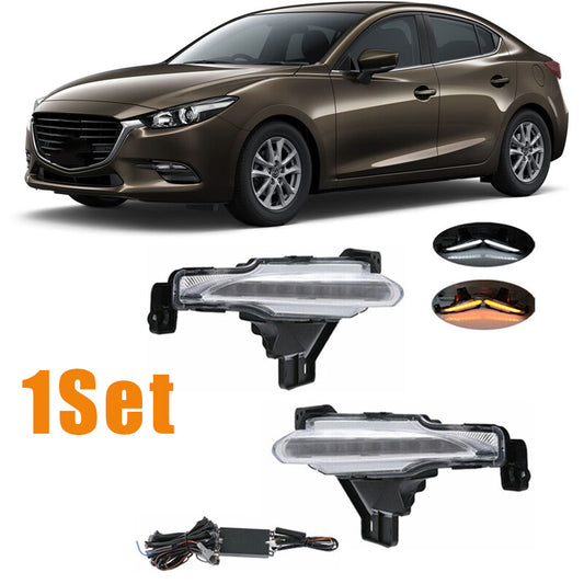 1Set for Mazda 3 Axela 2017 LED DRL Daytime Running Light Fog Light Left+Right