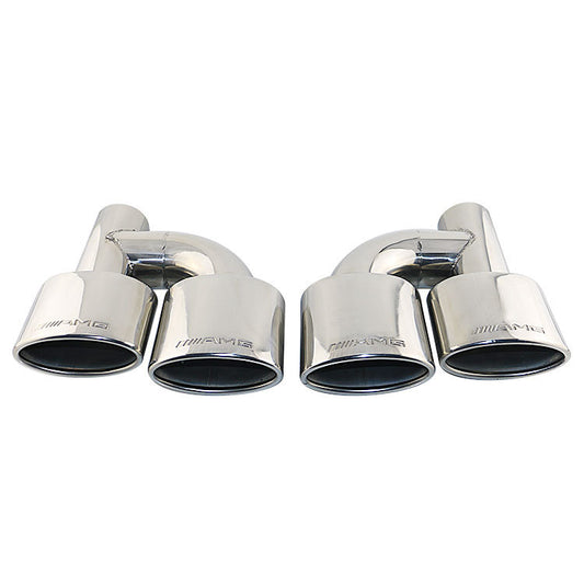 Pair 2.5'' ID Engraved AMG Dual Oval Exhaust End Tip for Mercedes-Benz C-class