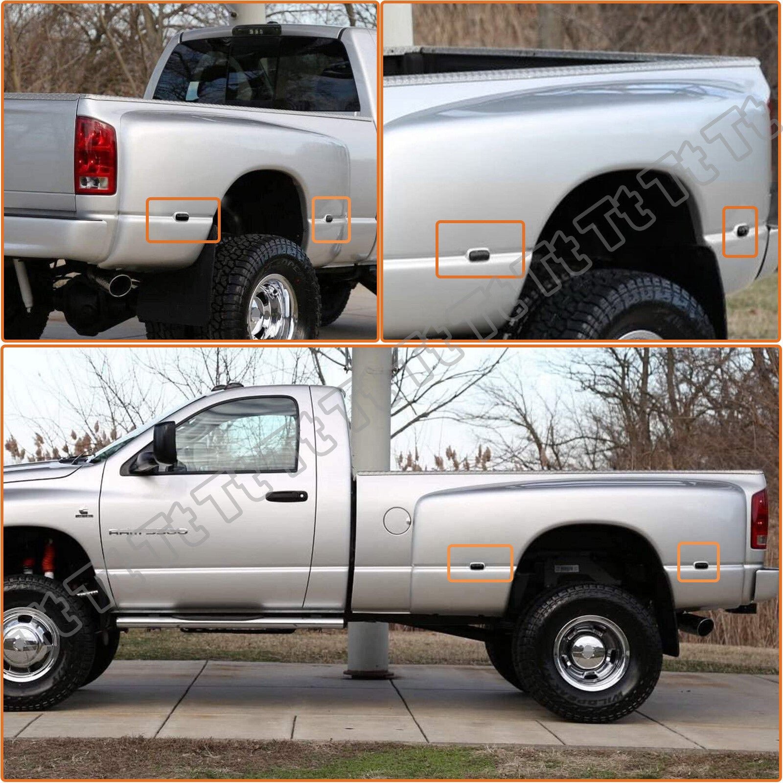 Suitable for 03-09 for Dodge for Ram 3500 2500 Twin Head LED Mudguard Side Marker Lights (Smoke 4X)