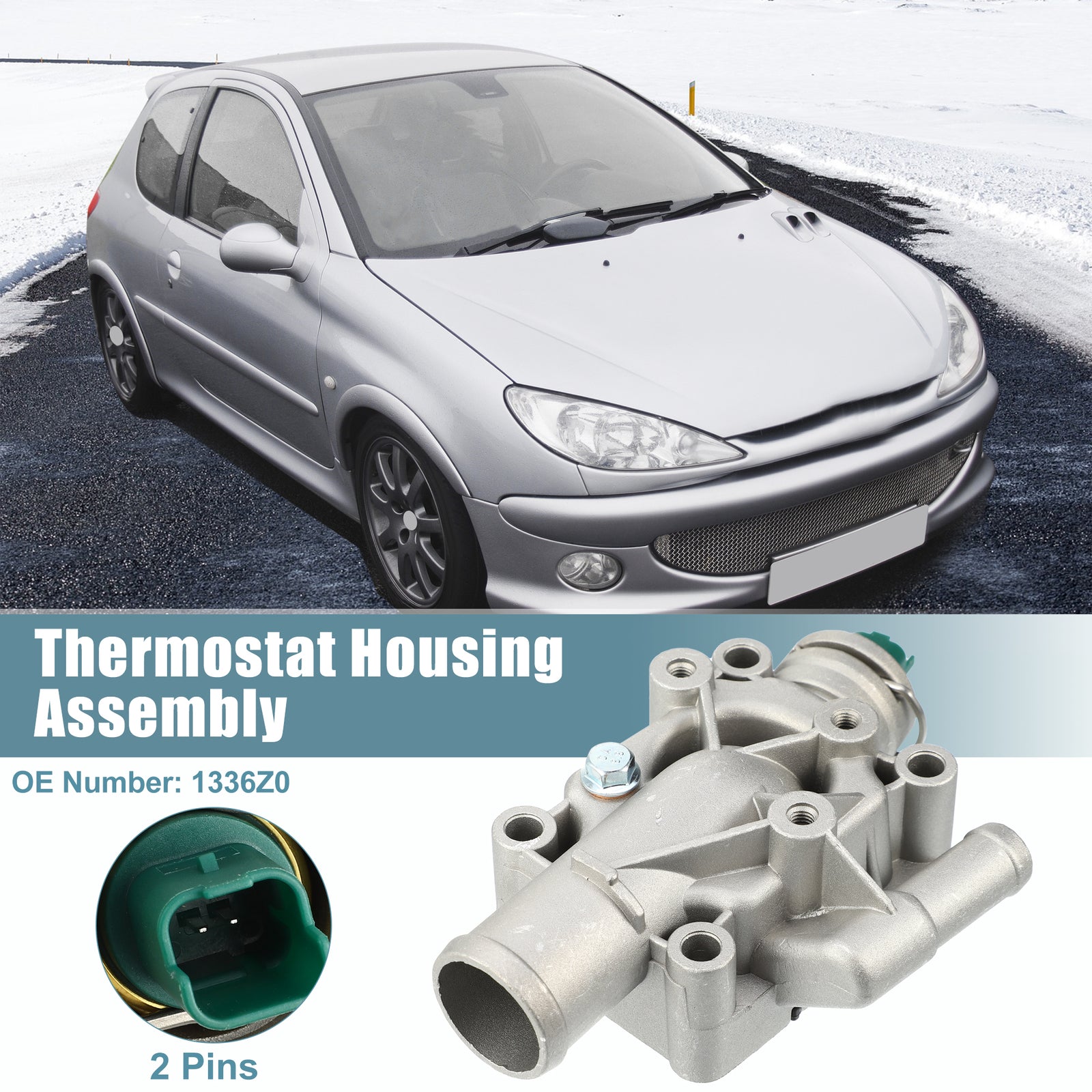 Coolant Thermostat Housing Assembly for Peugeot 206 2003-2009 1336Z0