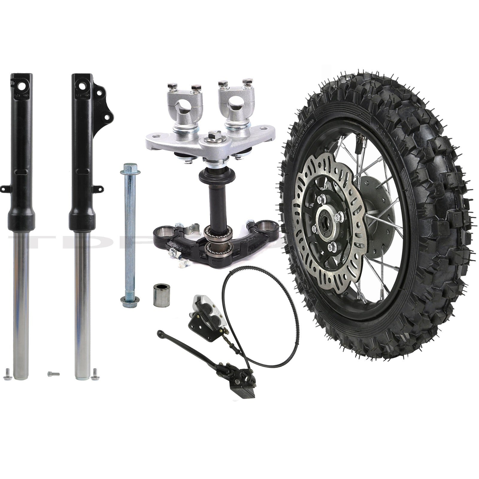 Front fork triple disc brake kit + 10-inch wheels 2.50 - 10 Dirt bike cooler