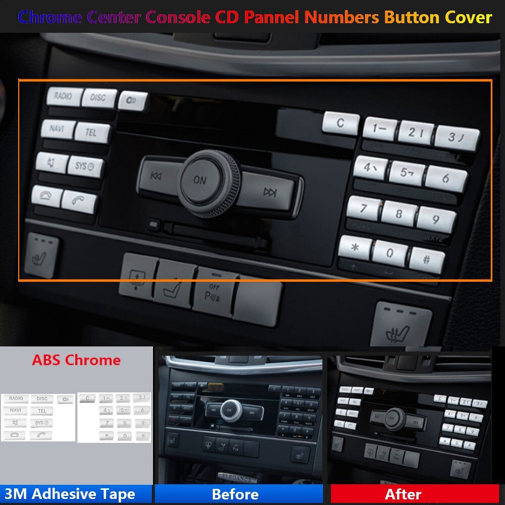 for Mercedes-Benz CLS C218 E W212 Car Console CD Numbers Radio Switch Cover Trim