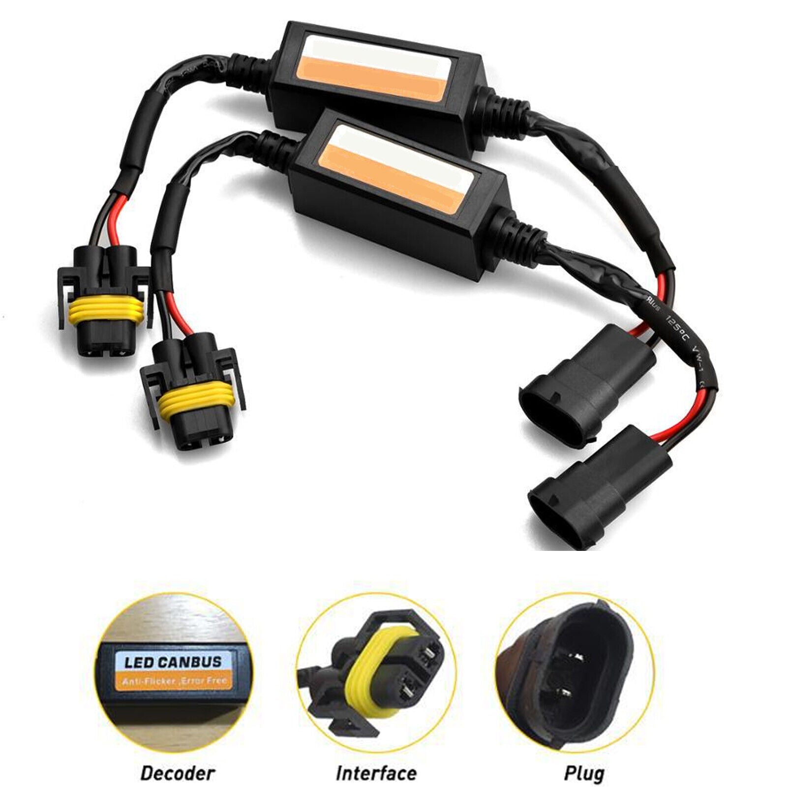 LED Headlight Error Canbus Decoder Anti-Flicker Resistor for Dodge