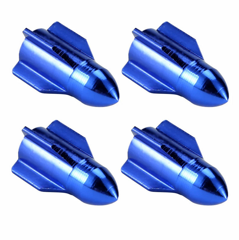 4-piece car tire valve cover rod air dust cover dice blue for Hyundai