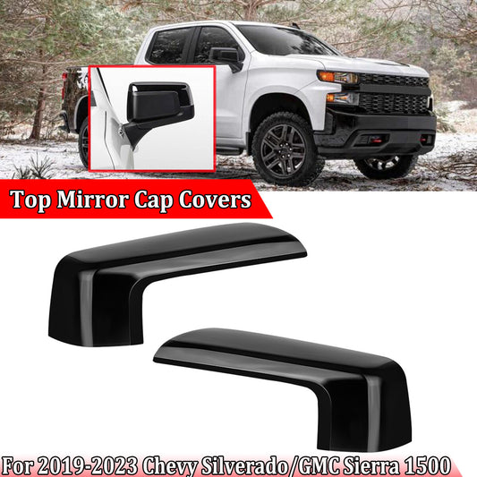 Pair Top Half Door Mirror Cover For 19-2023 for Chevy Silverado/ for GMC for Sierra 1500