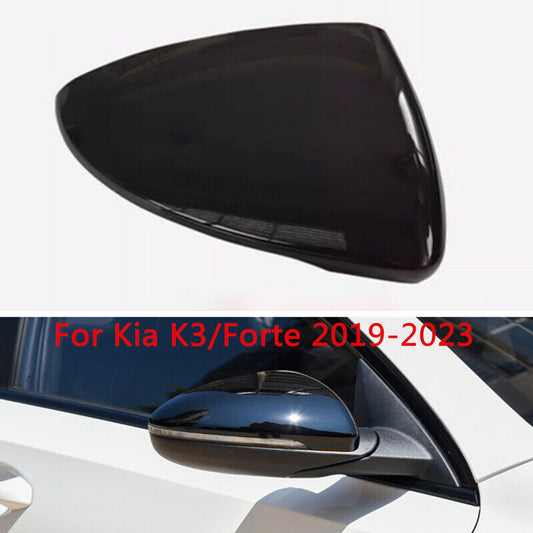 Black Right Rearview Door Mirror Cover Shell Cap Fit for Kia K3/Forte 2019-2023