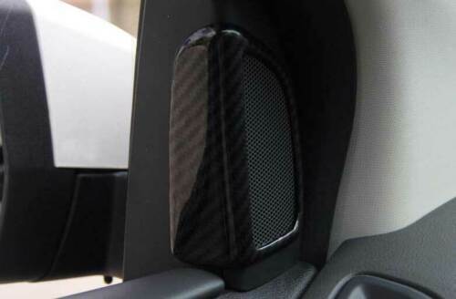 for Ford Focus 2012-18 Carbon Fiber A Pillar Post Speaker Frame Cover Trim 2PCS